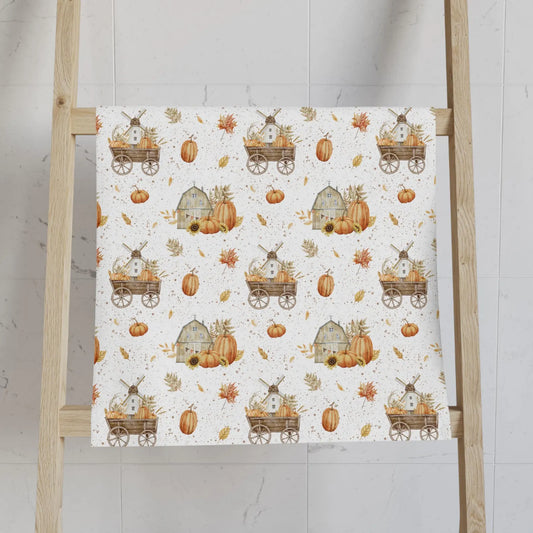 Autumn Farmhouse Harvest Hand Towel for Kitchen and Bath