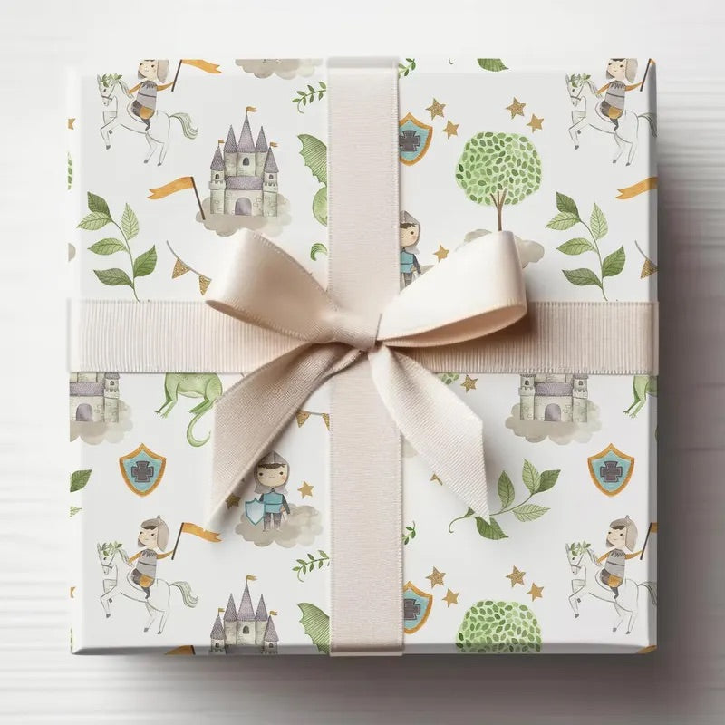 Knights & Dragons Wrapping Paper