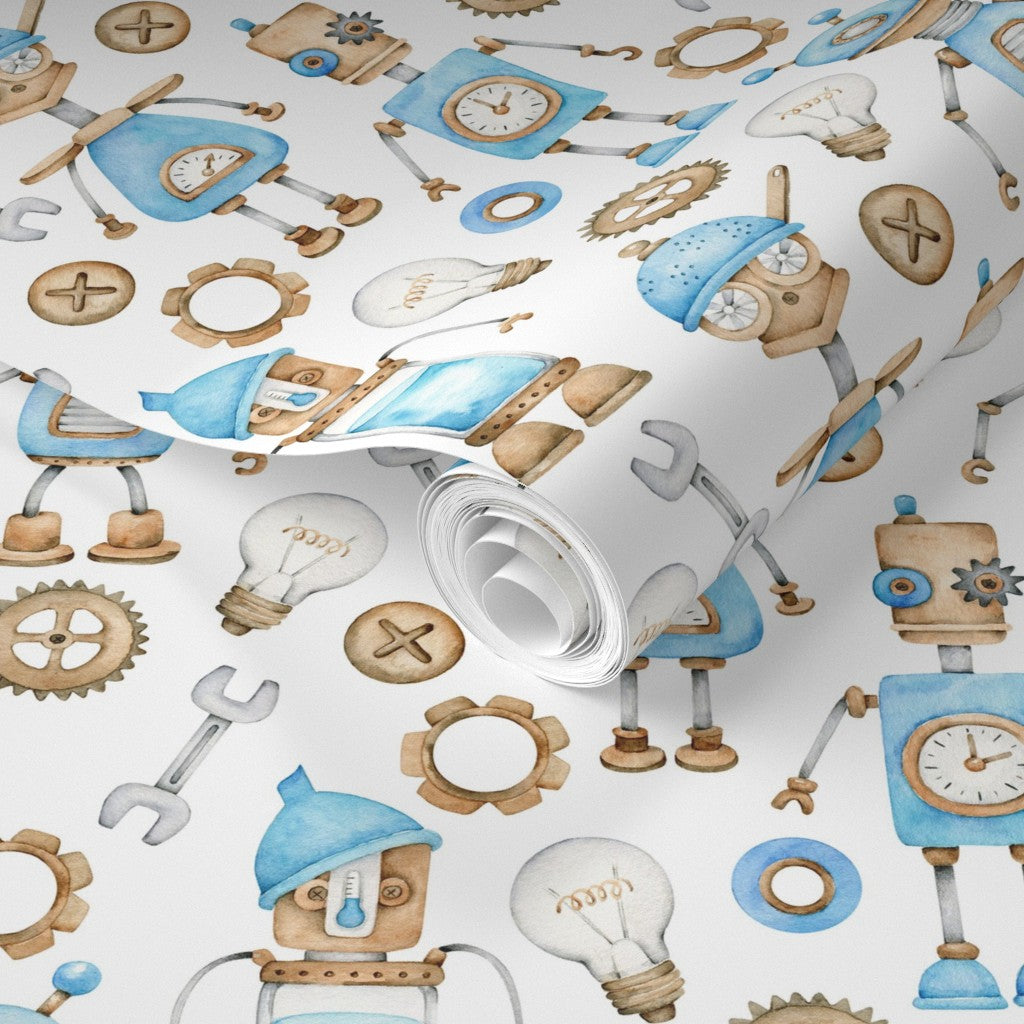 Robots Theme Kids Birthday Gift Wrap