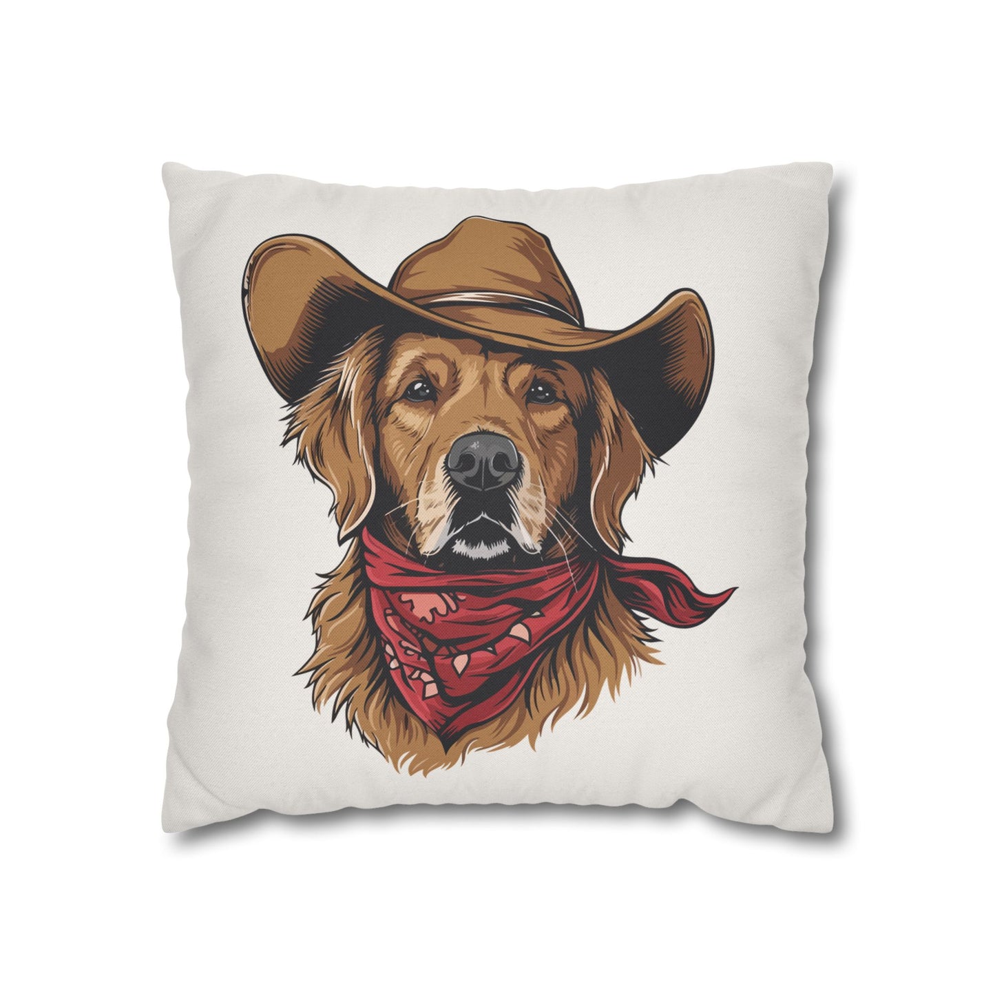 Golden Retriever, Western Cowboy, Double Sided Pillow Cover