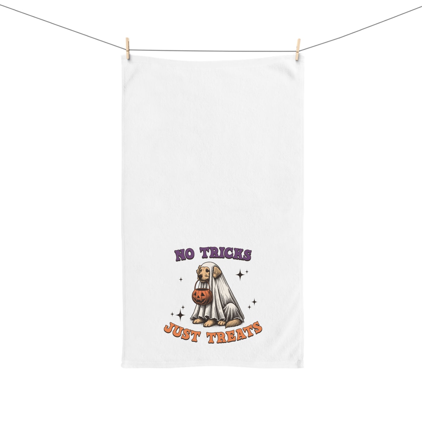 Funny Dog Trick or Treat Hand Towel