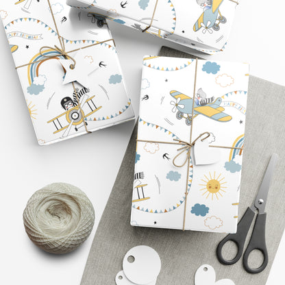 Space Astronaut Kids Wrapping Paper, Baby Shower Gift Wrap Roll, Birthday Gift Wrap, Boys Birthday