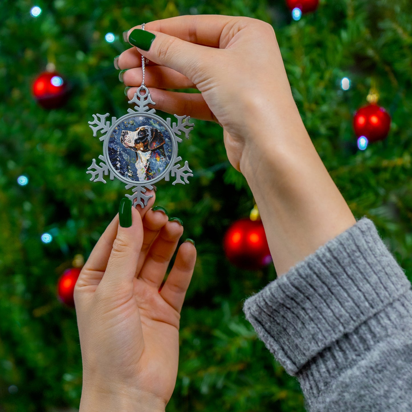 Pewter Snowflake Swissy Ornament