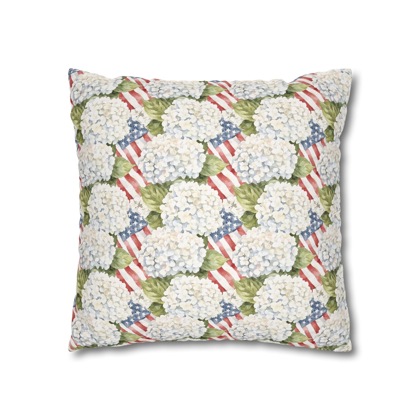 Patriotic Hydrangea Pillow Cover, 4th of July Pillow Cover, Farmhouse Summer Decor
