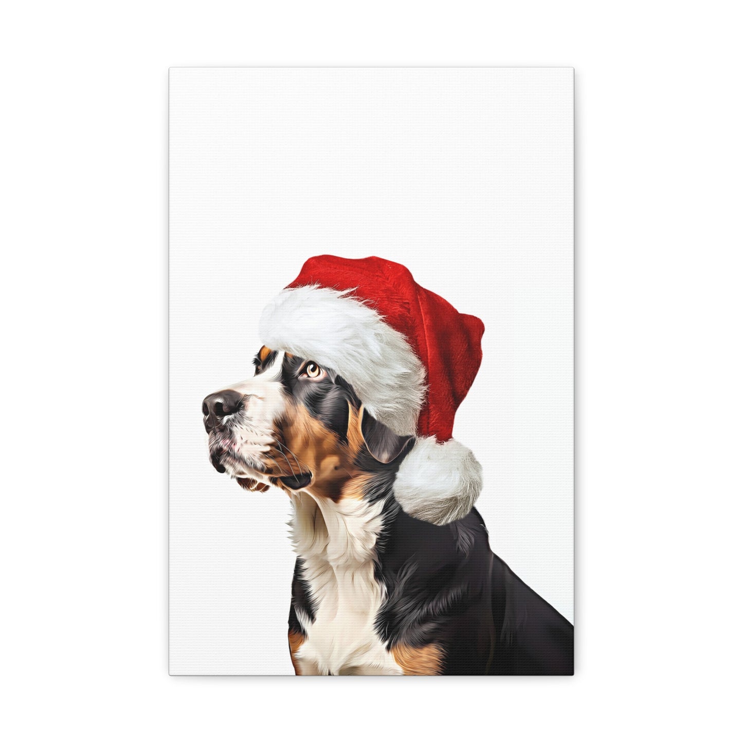 Swissy Christmas Portrait Wrapped Canvas (No Frame)