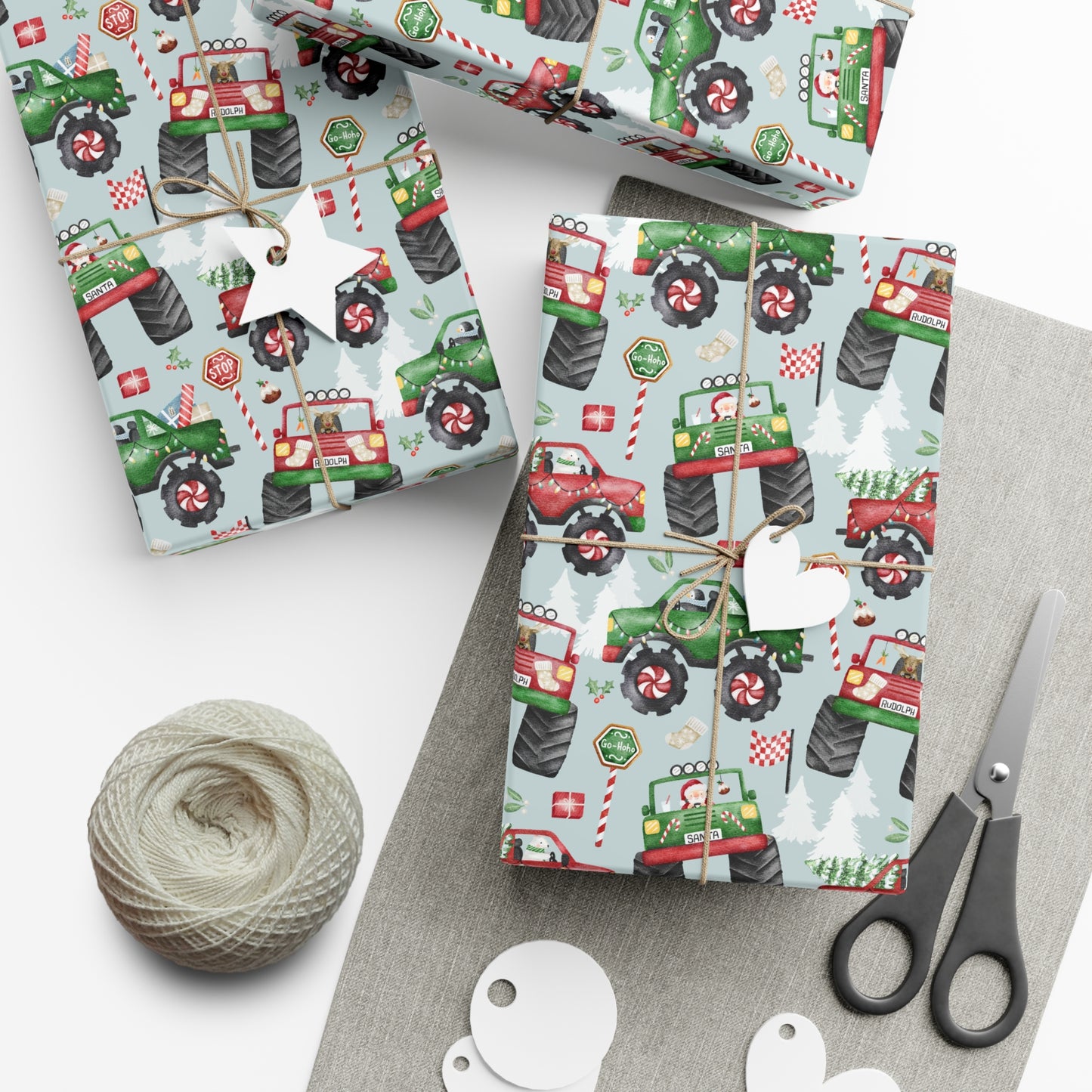 Monster Truck Christmas Gift Wrap