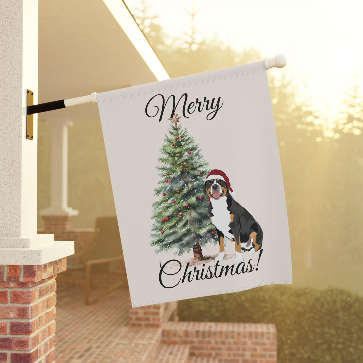 Greater Swiss Mountain Dog Christmas Garden Flag, GSMD Christmas Decor, GSMD, Swissy Christmas