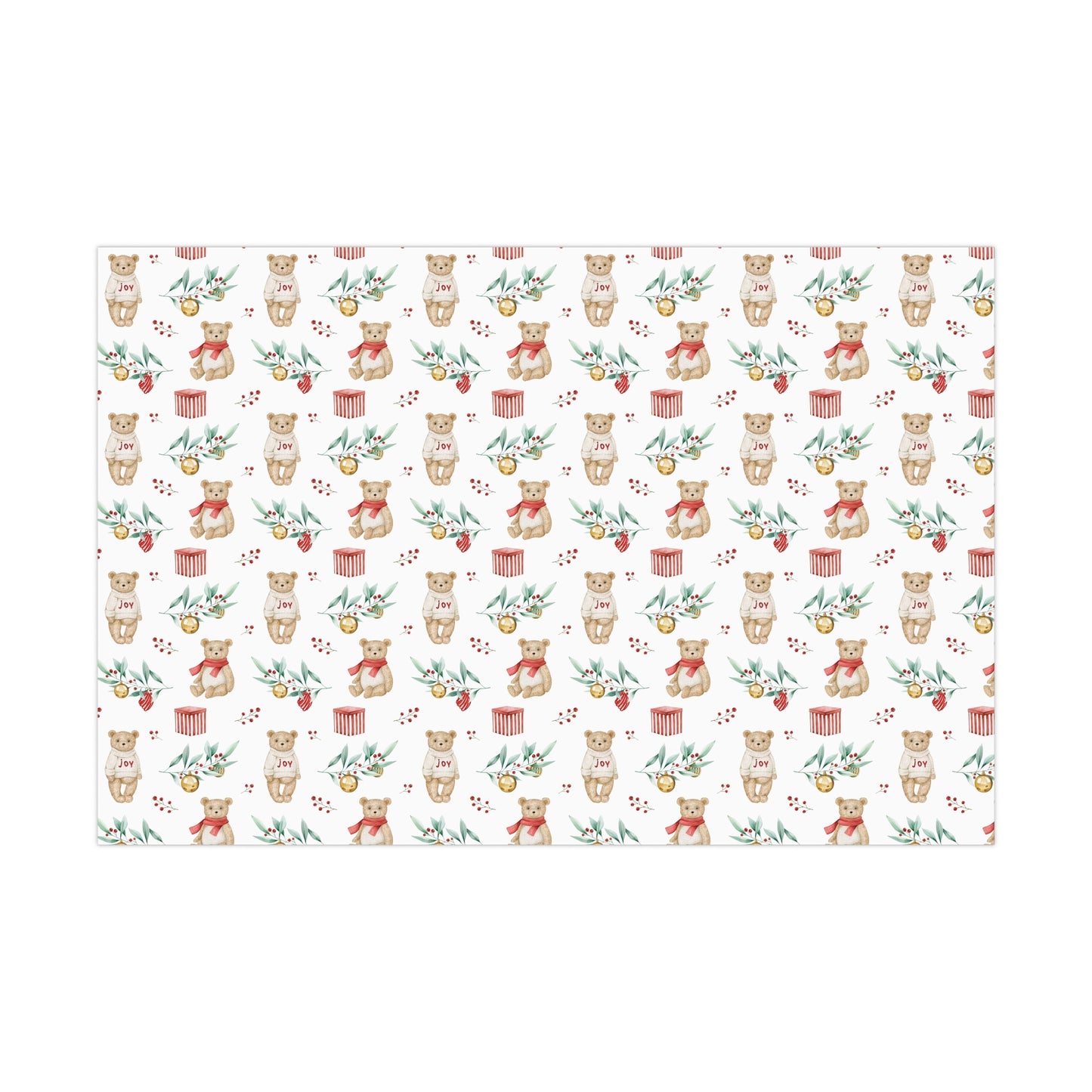 Vintage Teddy Bear Christmas Gift Wrap