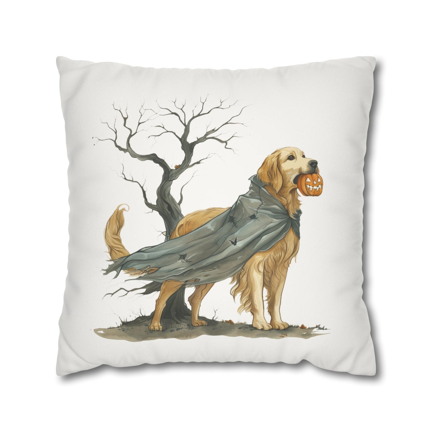 Spooky Retriever Halloween Pillow Cover