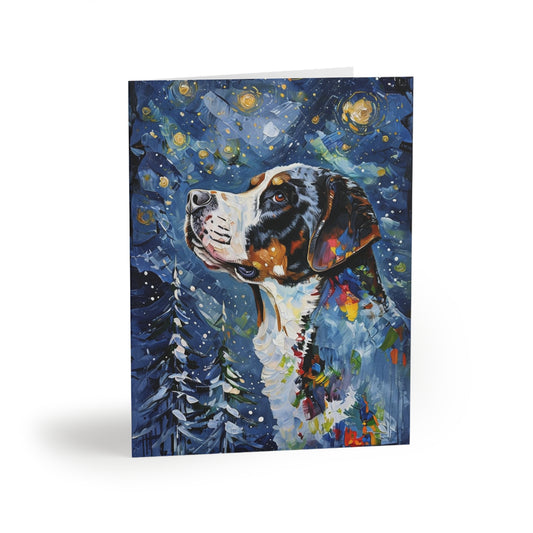 Swissy Starry Christmas Night Greeting cards (8, 16, and 24 pcs), Custom Greeting