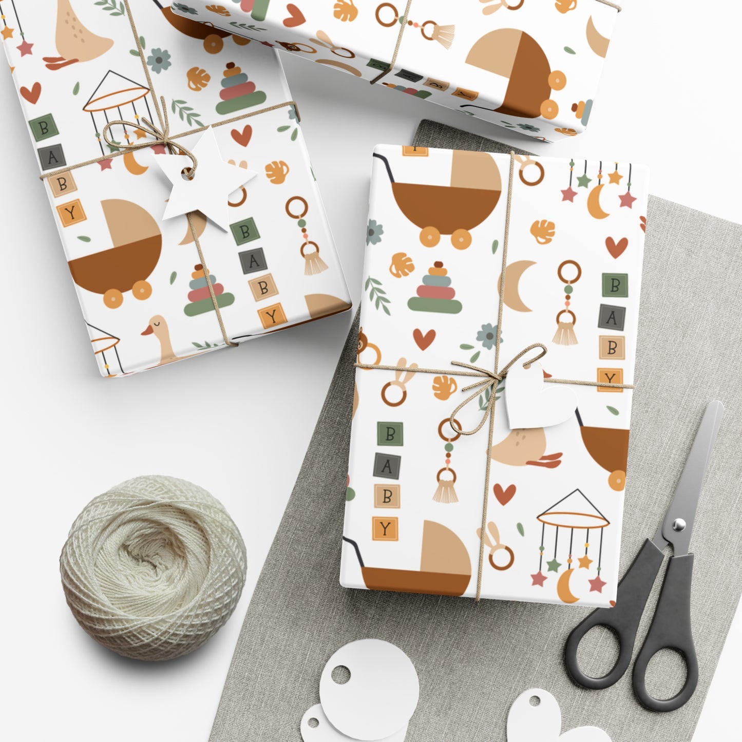 Boho Neutral Baby Shower Wrapping Paper