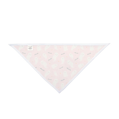 Halloween Pink Ghosts and Bats Dog Bandana, Halloween Dog Apparel, Trick or Treat, Dog Costume, Spooky Pet Neckwear, Halloween Dog