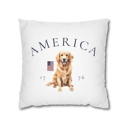 Double Sided Patriotic Golden Retriever Dog with 2 Different Summer Graphics