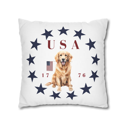 Double Sided Patriotic Golden Retriever Dog with 2 Different Summer Graphics