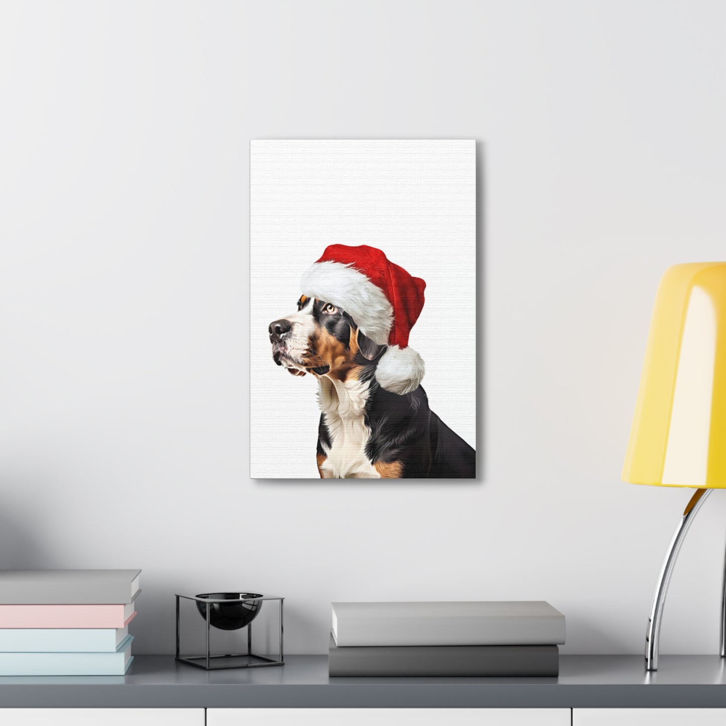 Swissy Christmas Portrait Wrapped Canvas (No Frame)