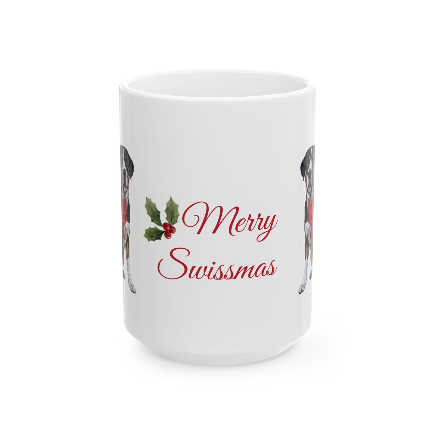 Greater Swiss Mountain Dog Christmas Ceramic Mug, (11oz, 15oz)