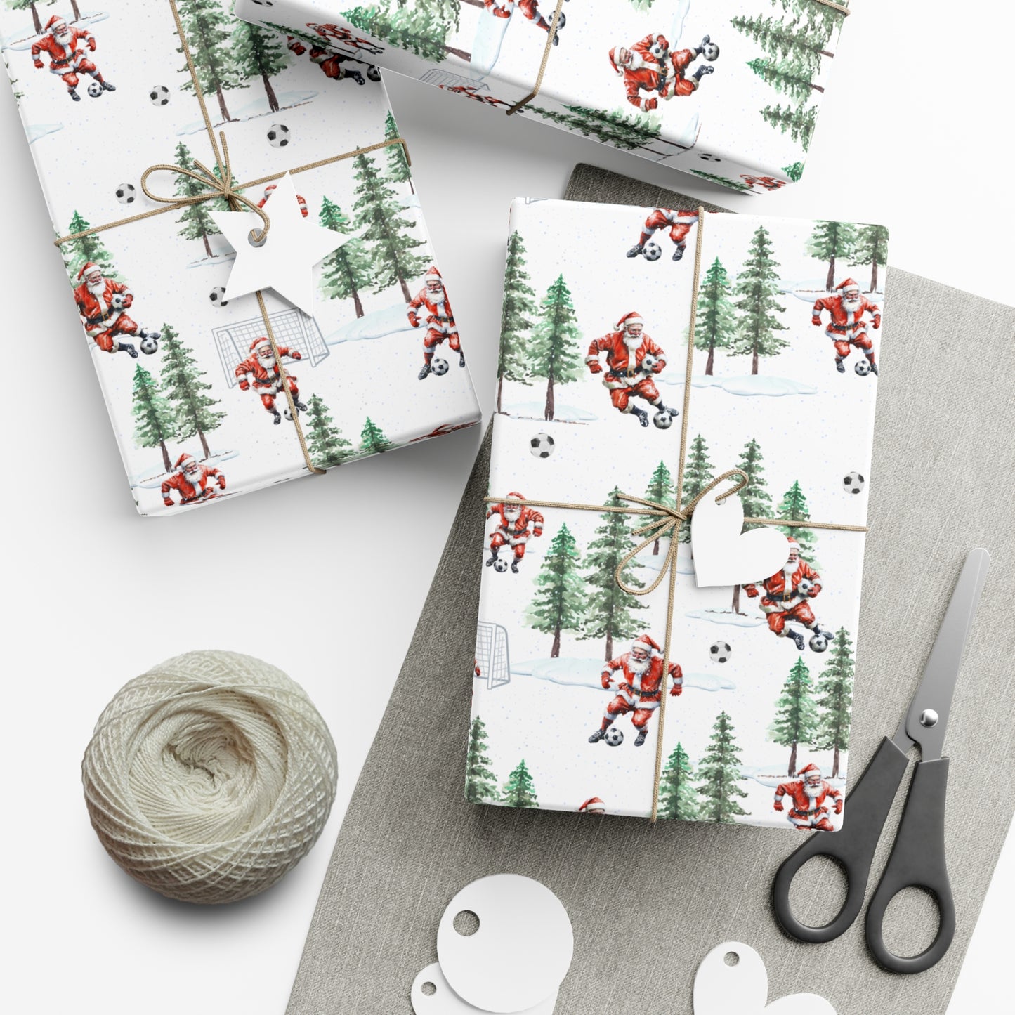 Soccer Santa Christmas Wrapping Paper, Soccer, Sports Gift Wrap, Wrapping Paper, Personalized, Christmas Gifts, Unique Gift, Santa Wrapping