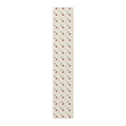Fall Harvest Leaves and Pinecones Table Runner