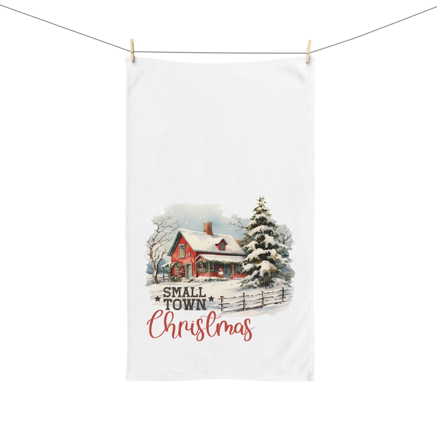 Small Town Christmas Hand Towel