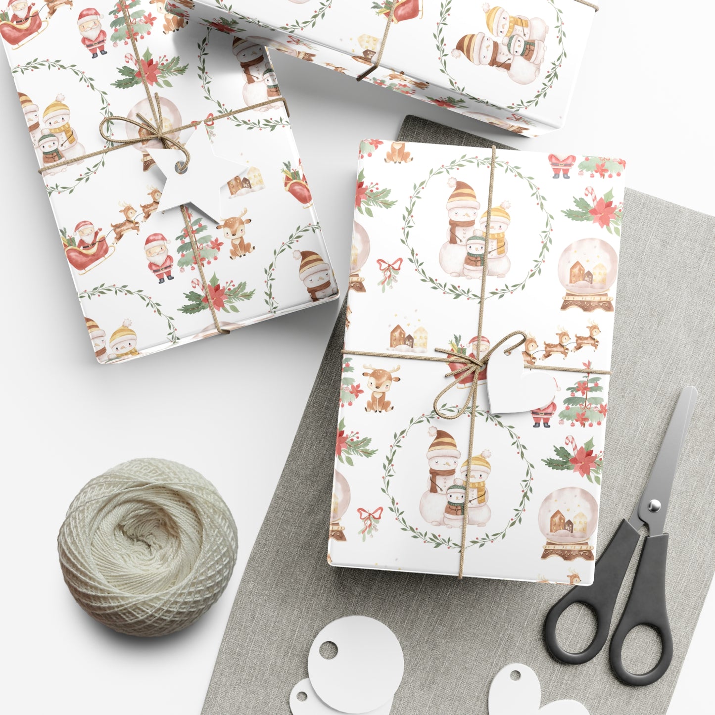 Snowman Family Christmas Wrapping Paper