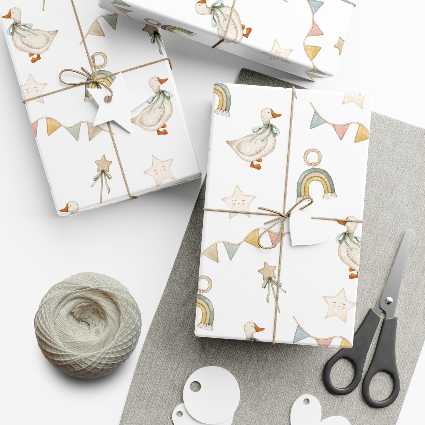 Neutral Goose Baby Shower Wrapping Paper, Baby Shower Wrapping Paper, Baby Shower Gift, Baby boy, Baby Girl, Baby Shower