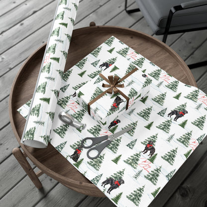 Flat Coated Labrador Retriever Christmas Wrapping