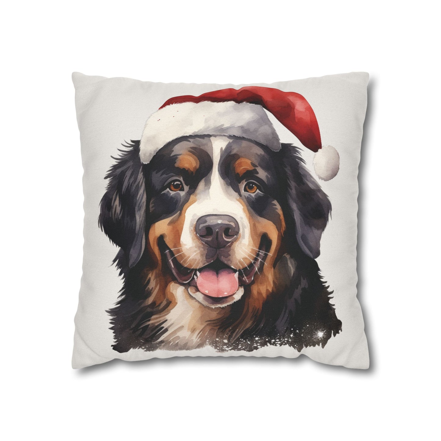 Bernese Mountain Dog Christmas Throw Pillow Cover