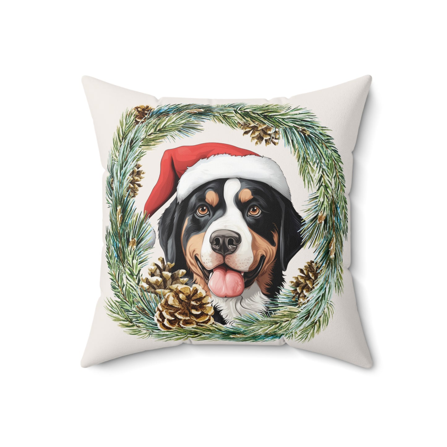 Swissy Double Sided, 2 Different Christmas designs, Throw Pillow, GSMD Christmas, Greater Swiss Mountain Dog Christmas Decor