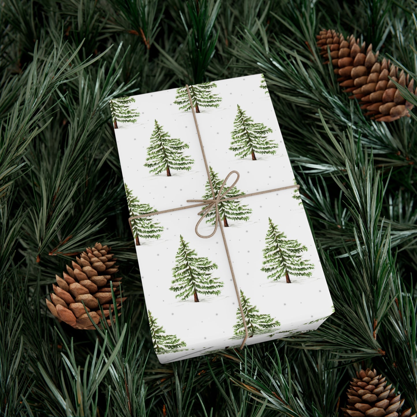 Classic Minimalist Winter Trees Gift Wrap, Christmas Wrapping Paper, Christmas Ornament Gift Wrap, Wrapping, Christmas Gifts, Holiday Trees