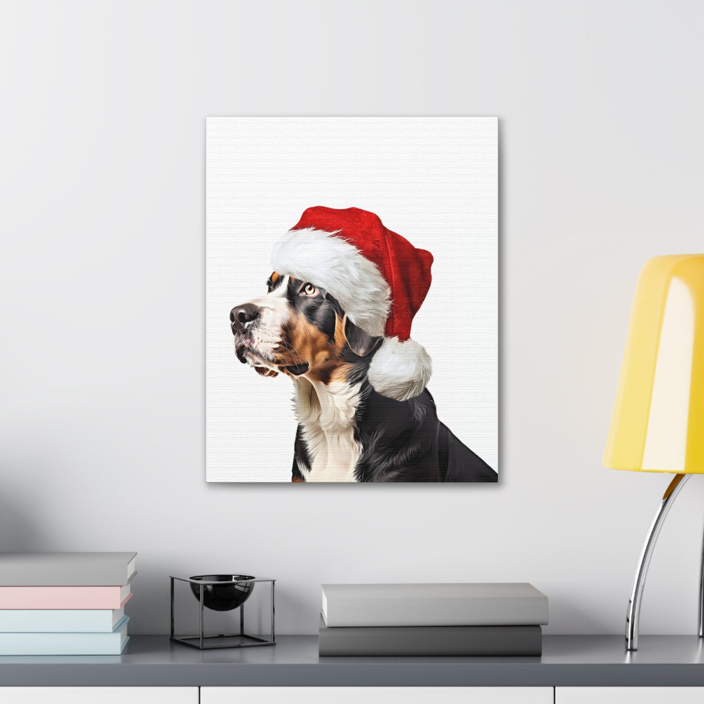 Swissy Christmas Portrait Wrapped Canvas (No Frame)