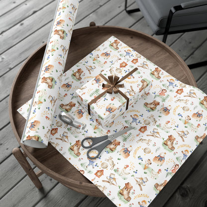 Children's Nursery Rhyme Wrapping Paper, Baby Shower Gift Wrap Roll, Birthday Gift Wrap