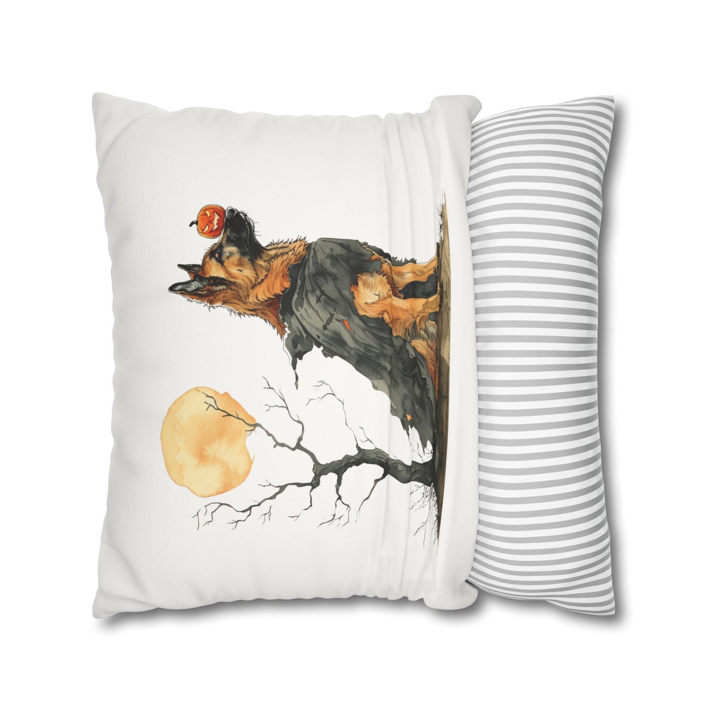 Spooky German Shepherd Halloween Pillow Cover