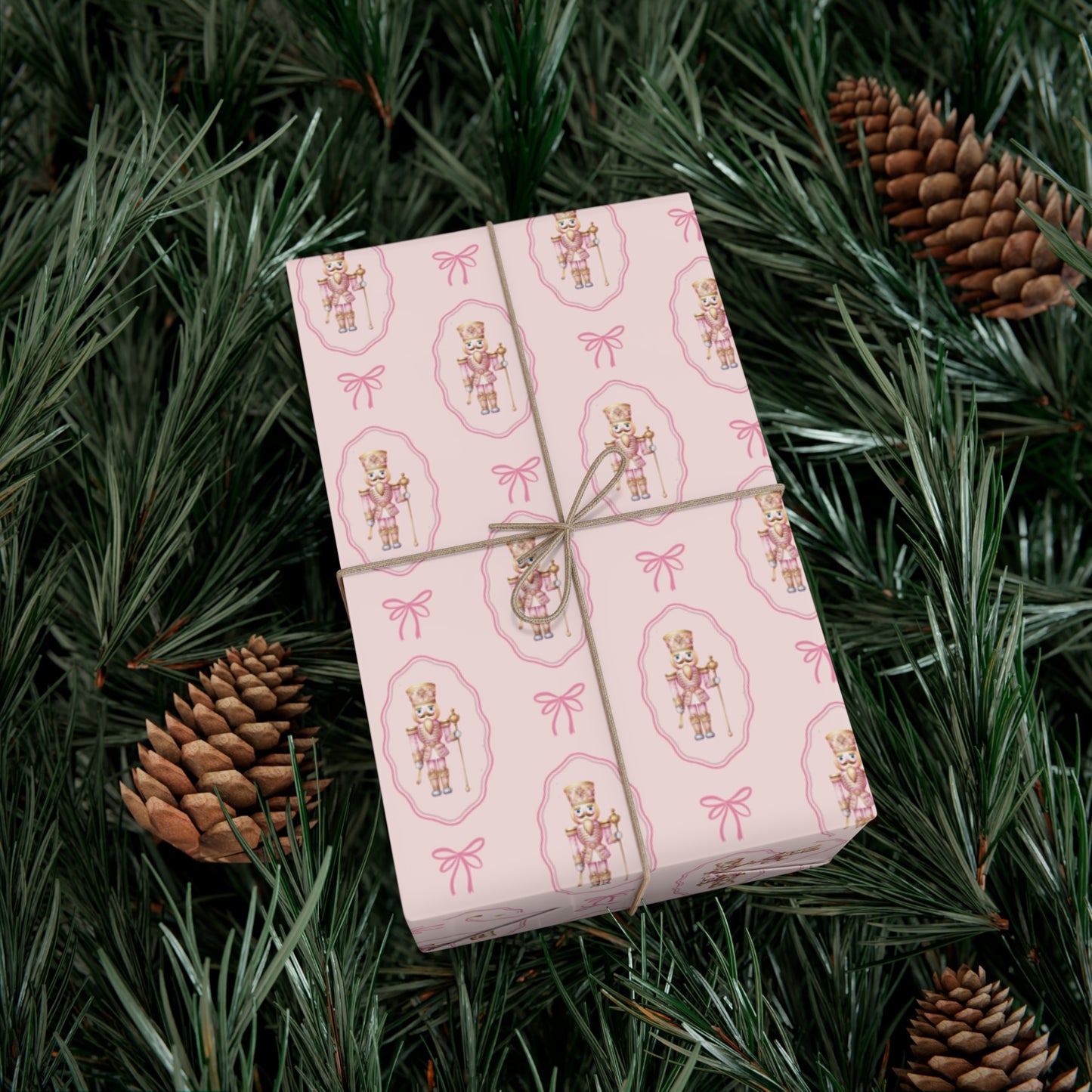 Pink Nutcracker Little Girl Christmas Wrapping Paper, Merry Christmas Wrapping Paper, Vintage Gift Wrap, Christmas gift wrap