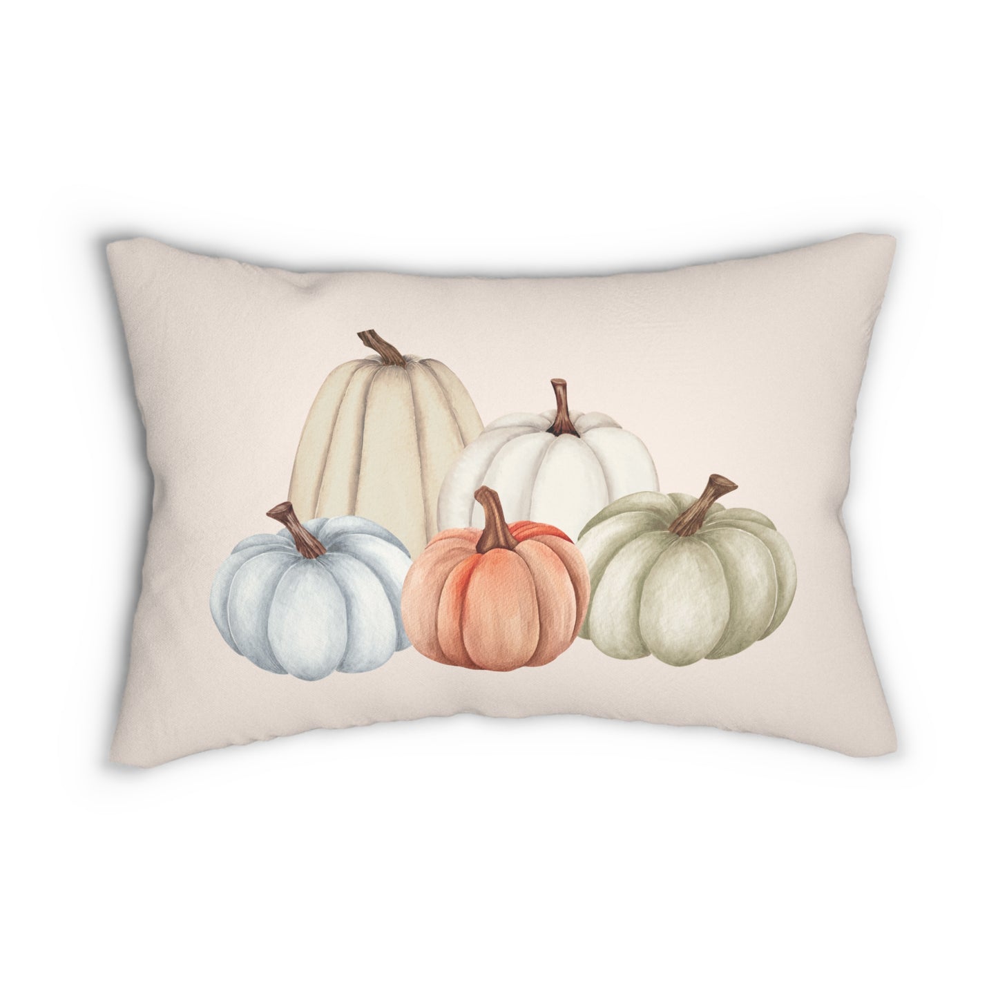 Pumpkin Watercolor Lumbar Pillow