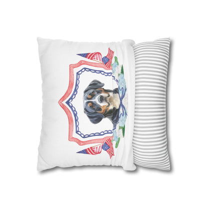 Summer Swissy in the USA, Greater Swiss Mountain Dog Pillow Cover, Hand Drawn, Double-Sided Graphics, Swissy, GSMD