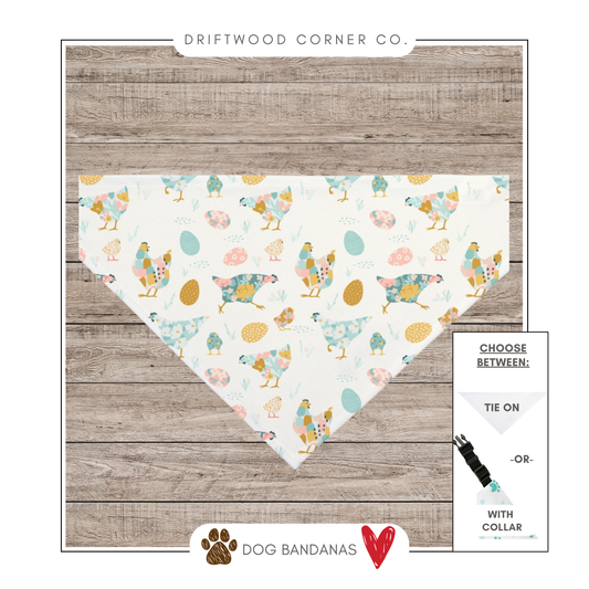 Spring Chickens Dog Bandana, Spring Dog Bandana