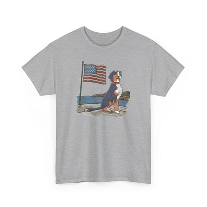 2025 New Summer Swissy Unisex Tshirt, Greater Swiss Mountain Dog Patriotic Flag Shirt, Cartoon Swissy Character