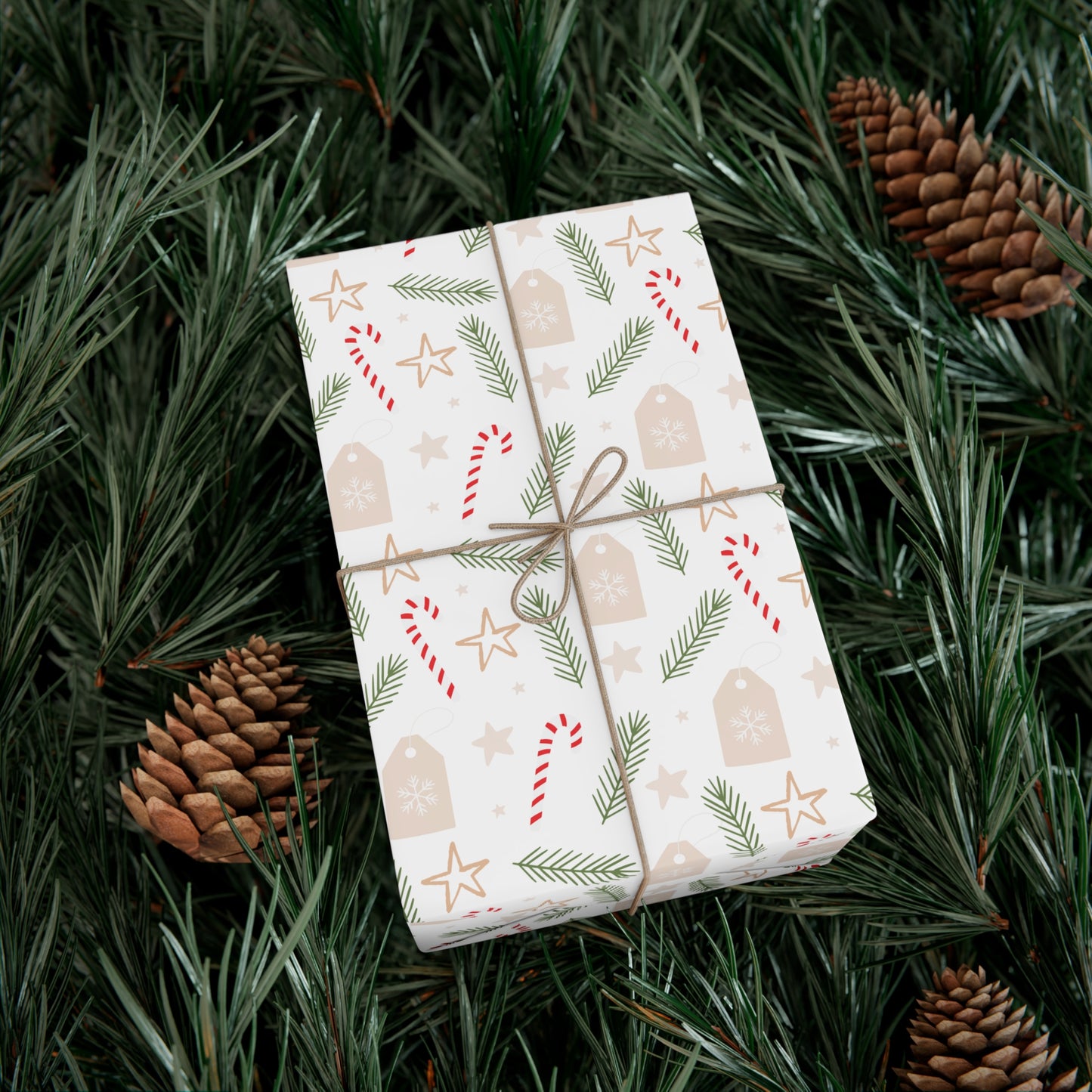 Neutral Minimalist Christmas Wrapping Paper