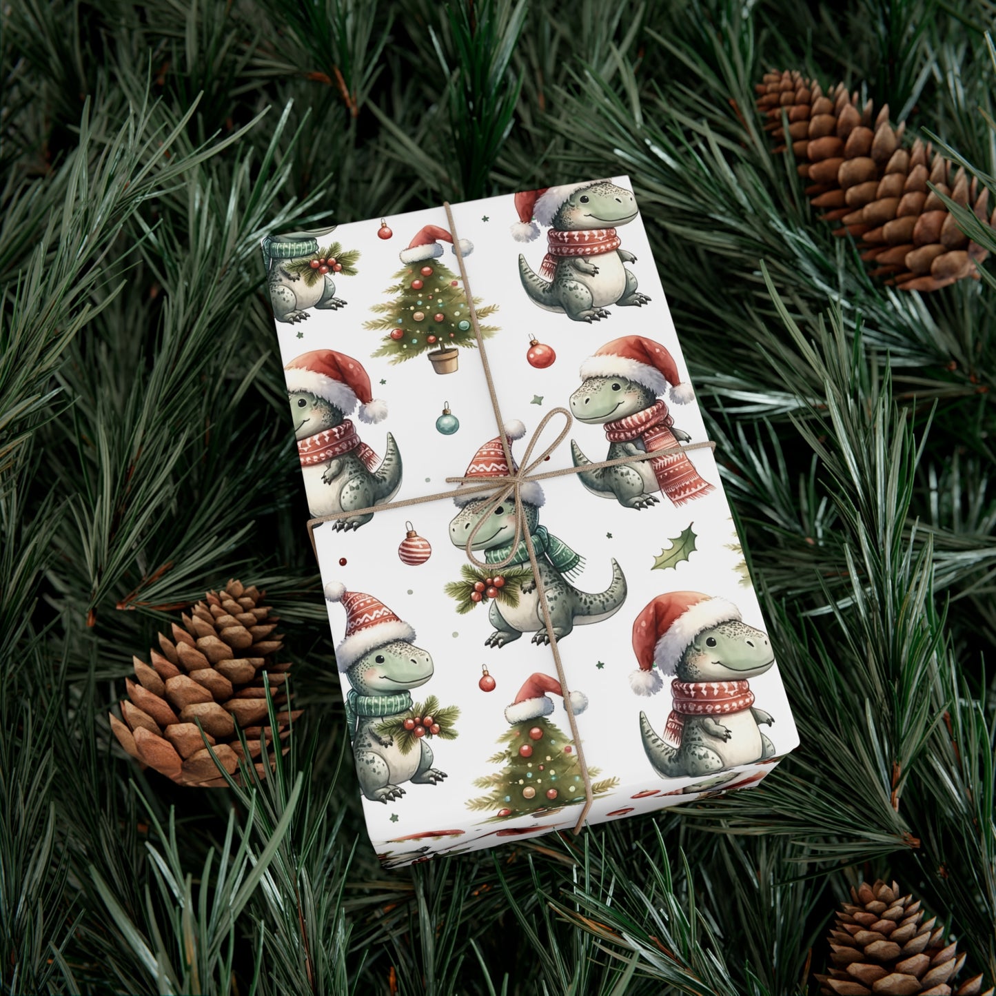 Baby Dinosaur Christmas Gift Wrap