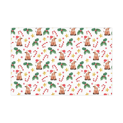 Highland Cow Cute Cartoon Christmas Gift Wrap