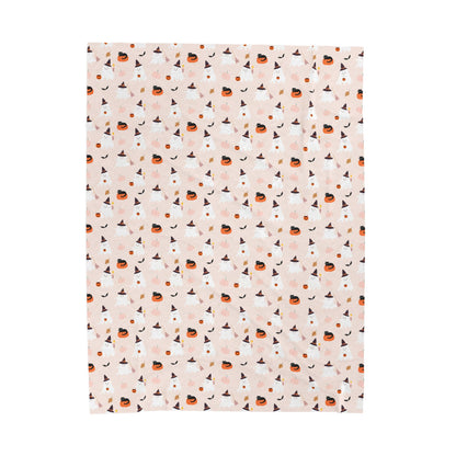 Cute Halloween Watercolor Velveteen Blanket