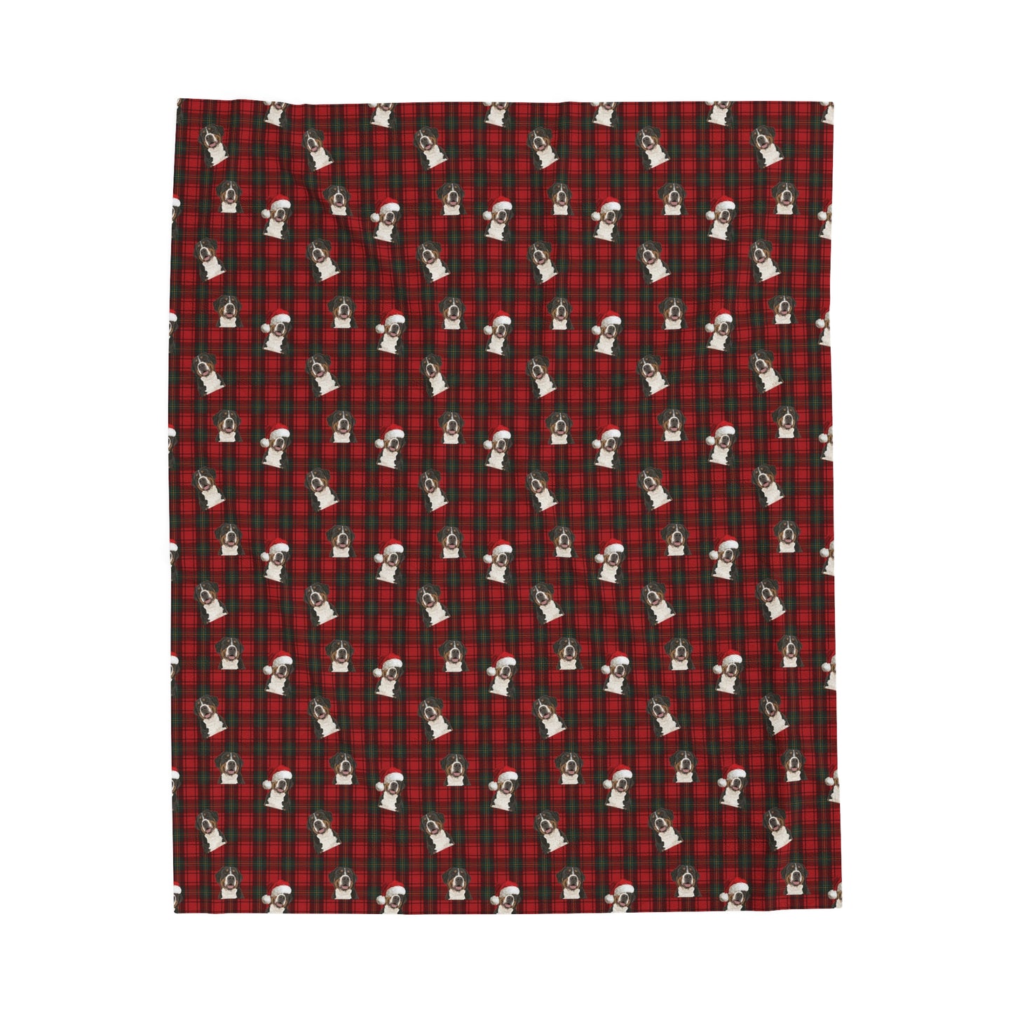 Swissy Funny Christmas Plaid Velveteen Plush Blanket