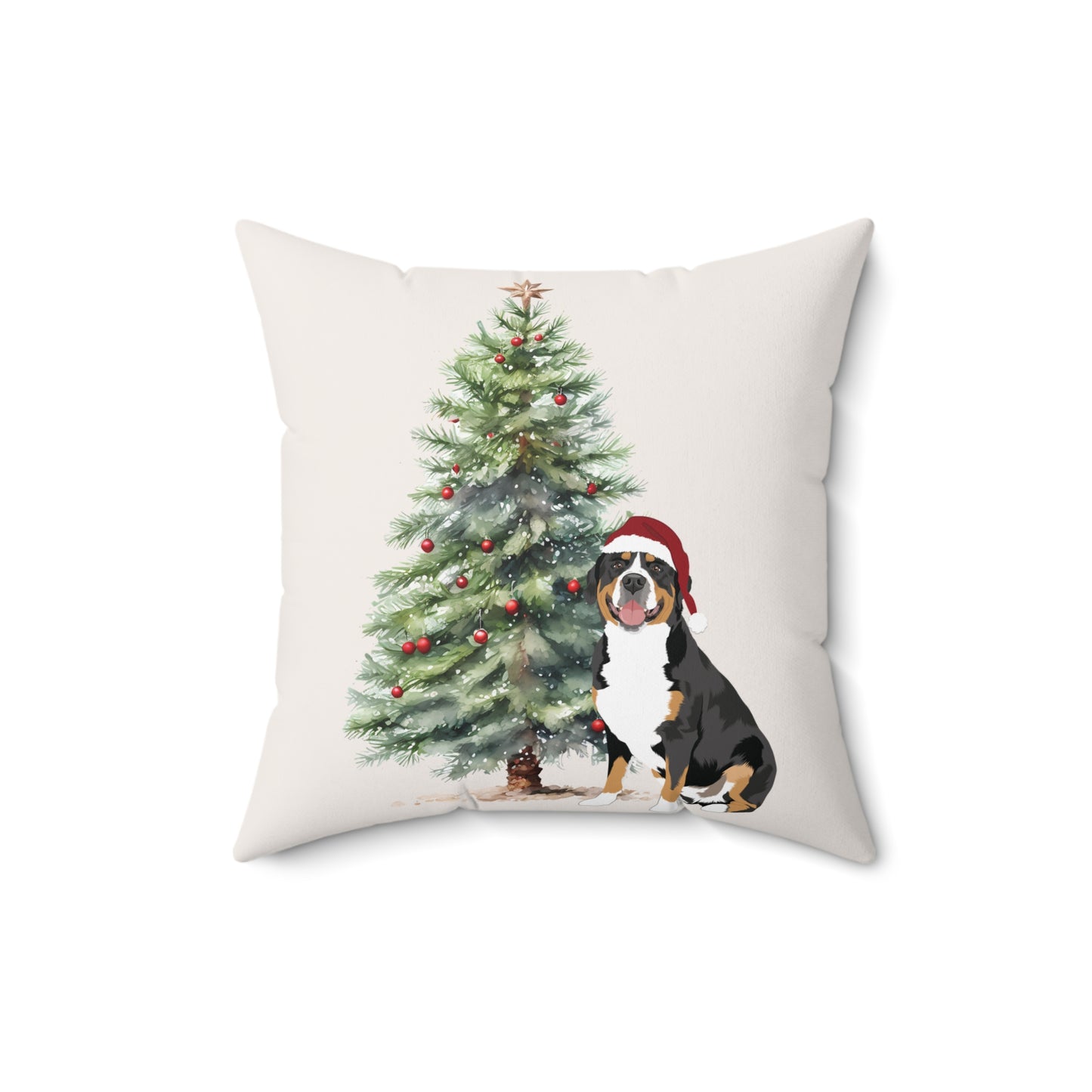 Swissy Double Sided, 2 Different Christmas designs, Throw Pillow, GSMD Christmas, Greater Swiss Mountain Dog Christmas Decor