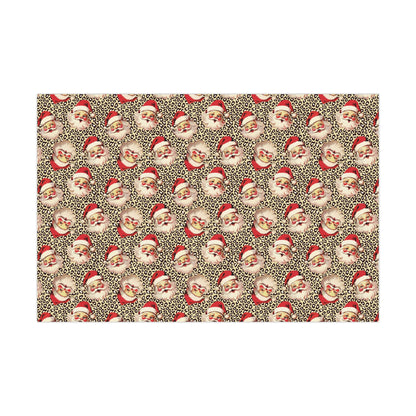 Vintage Santa Leopard Print Christmas Gift Wrap