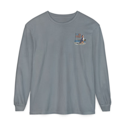 2025 New Summer Swissy Unisex *Long Sleeve* Comfort Colors Brand Shirt, Greater Swiss Mountain Dog Flag Shirt, Cartoon Swissy Character