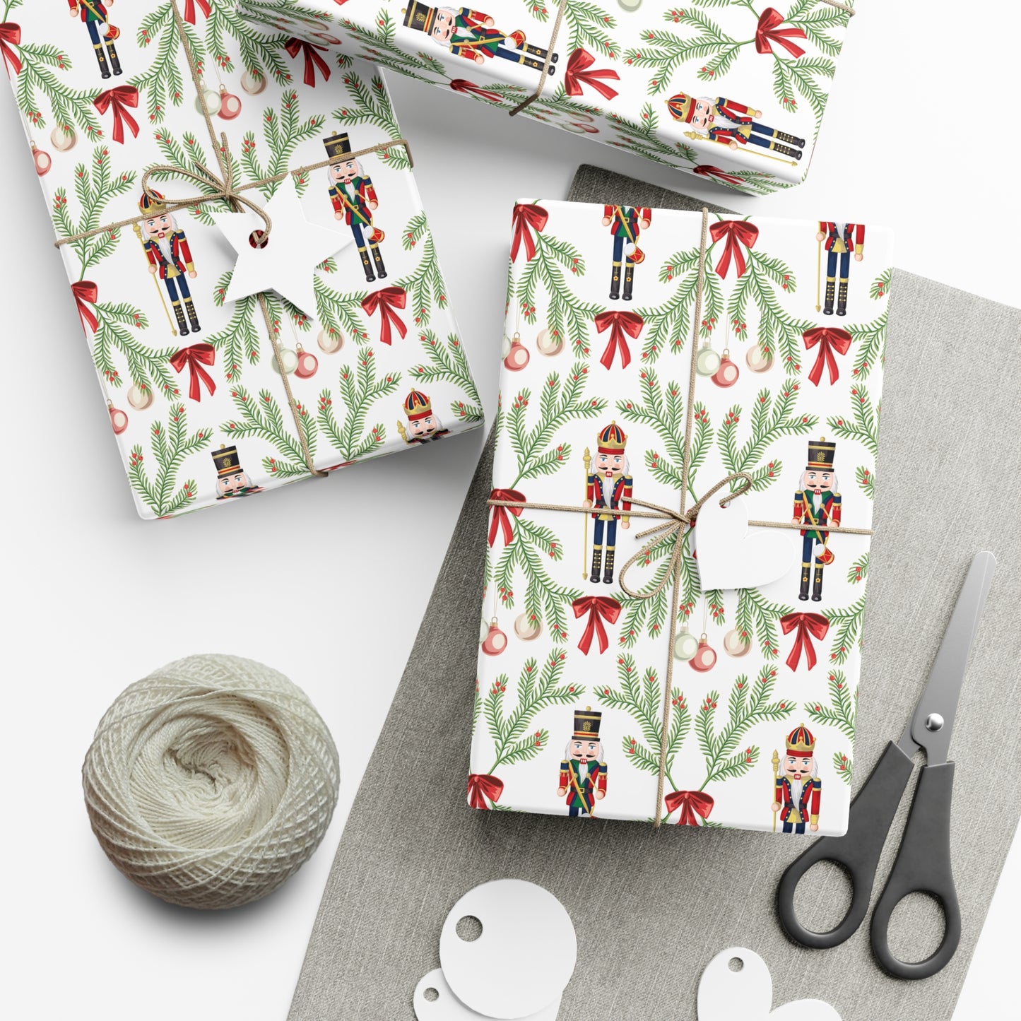 Nutcracker Wreath Christmas Gift Wrap, Christmas Wrapping Paper, Christmas Nutcracker Gift Wrap, Wrapping, Christmas Gifts