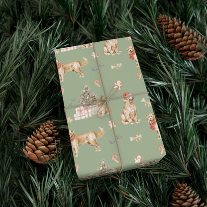 Golden Retriever Christmas Gift Wrap