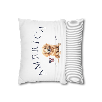 Double Sided Patriotic Golden Retriever Dog with 2 Different Summer Graphics