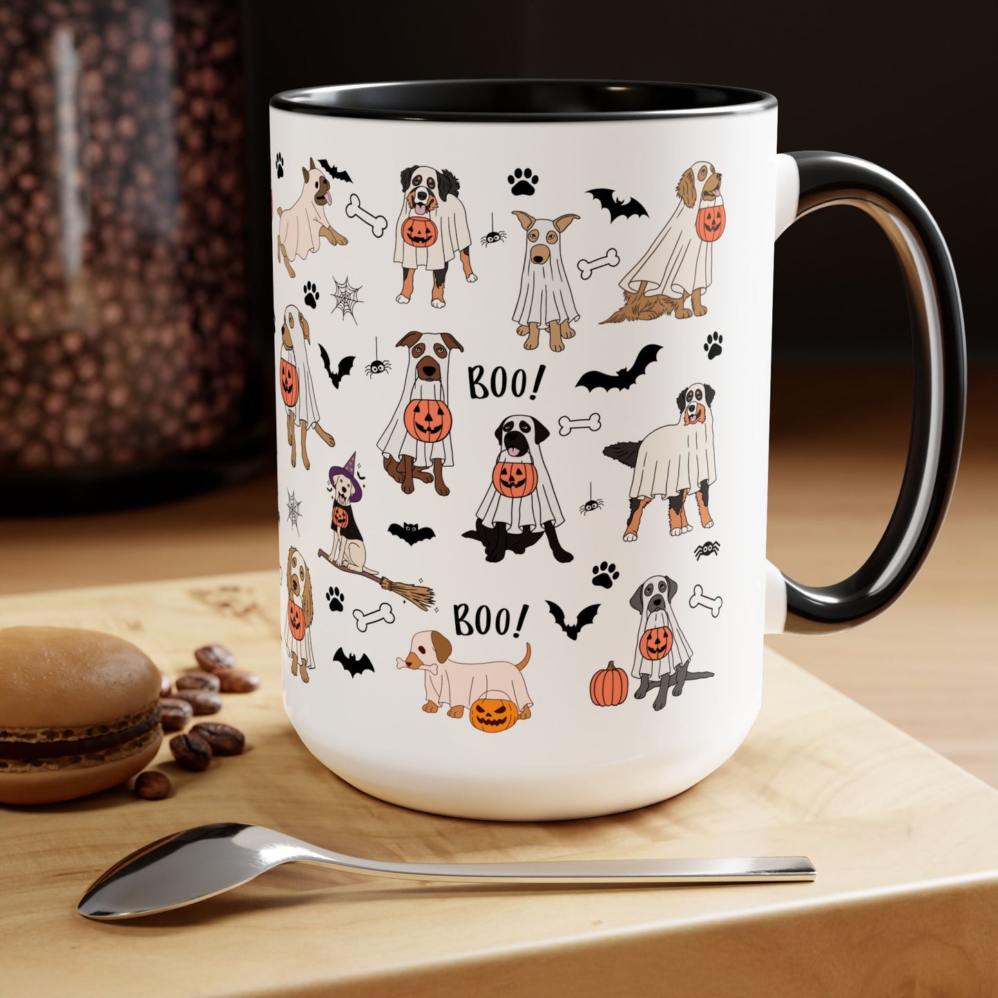 Halloween Spooky Dog Two-Tone Ceramic Coffee Mug