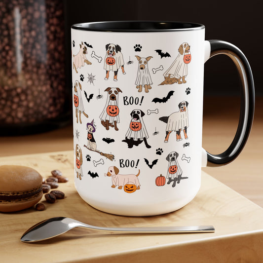 Halloween Spooky Dog Two-Tone Ceramic Coffee Mug